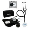 Kit Baumanómetro Aneroide Con Estetoscopio De Doble Campana Color Negro Duplex Medstar, Brazalete De 23-32 Cm, Tamaño Estándar