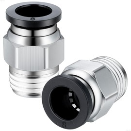 VIILOCK Pneumatic Push to Connect Tube Fitting, Male Straight 8mm Tube OD x 1/4”NPT Thread Air Line Fittings PC8-N2 (Pack of 10)