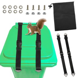 Muomdid 2 Pcs Heavy-Duty Trash Can Lock Raccoon Adjustable Locks for Animals Metal Claw Bear Proof Trash Can with a Storage Bag for Prevents Squirrels Dogs Raccoons Birds