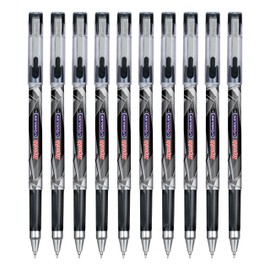 iLiquiglide Ballpoint Pens, BLACK, Fine Point (0.7mm), Pack of 10, Triangular Grip, Smooth Stick Ball Pens, School Office Home Use, iZOFAX Black Ball Pen