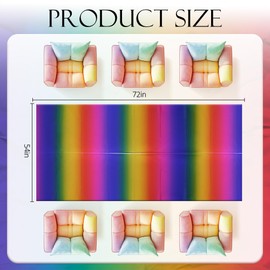 Just Shimmer 2 Pieces Tie Dye Rainbow Tablecloth, 54 x 72 Inch Plastic Table Cover, Colorful Tie-Dye Design, Disposable Party Decoration for Birthday, Pride, Wedding, Baby Shower, and Festivals