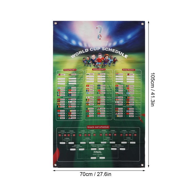 Football Game Wall Chart Portable Home Bar Office 2022 Soccer