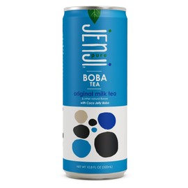 Jenji Pure Boba Tea, Original Milk Tea Flavor | 10.8 fl oz, Pack of 12 | Plant-Based Beverage