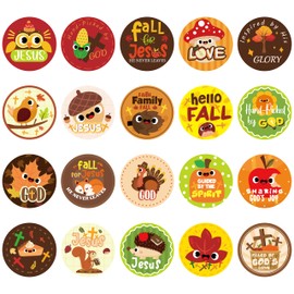 Yopyame 600PCS Fall Christian Stickers for Kids Hello Fall Religious Stickers for Sunday School Students Party Favor Jesus Faith Religious Autumn Sticker Sheet for Water Bottles Scrapbook (20 Styles)