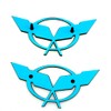 Front Nose & Rear Deck Lid Crossed Flags Emblems Car
