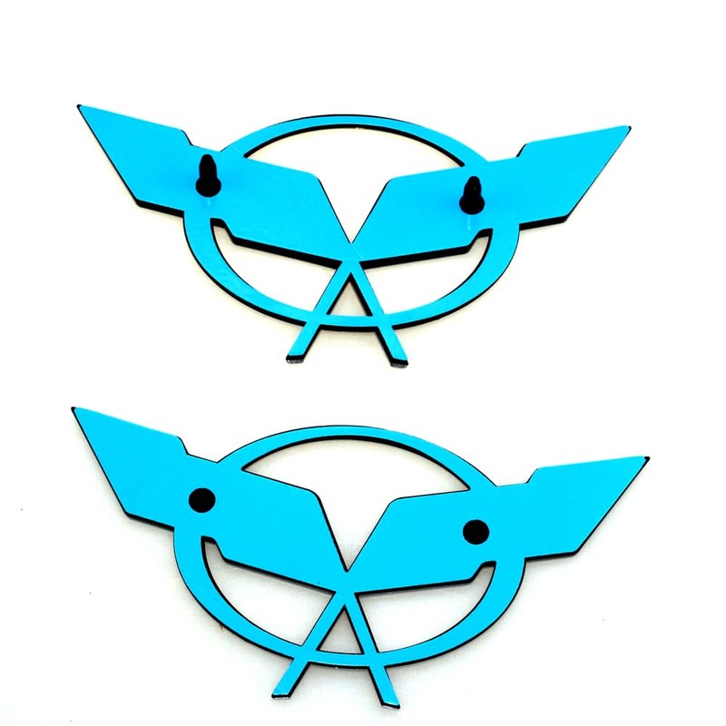 Front Nose & Rear Deck Lid Crossed Flags Emblems Car