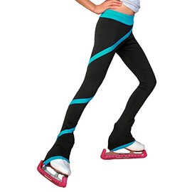ChloeNoel Figure Skating Spiral Pants P06 Turquoise Child Medium