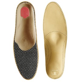 BERGAL Bergal Orthotic System Breathable Leather Comfort Footbed Made of Vegetable Tanned Leather and Activated Carbon for Men and Women Size 36 - 50, beige