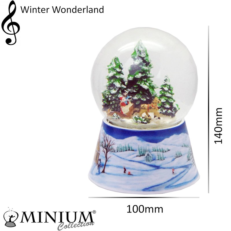 Minium Collection 20111 Snow Globe Christmas Tree Get Sleigh Ride