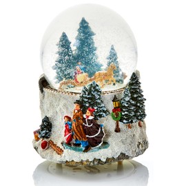 Premier Musical Snow Globe Water Ball Plays We Wish You a Merry Christmas 16cm Tall Horse Drawn Carriage
