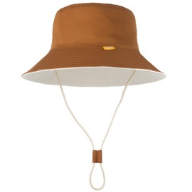 Baby Sun Hat for Boy Girl Toddler Summer Bucket Hat Kids Sun Protection Beach Hat Baby Hats Wide Brim Outdoor Play Hat (US, Age, 2 Years, 4 Years, Caramel)