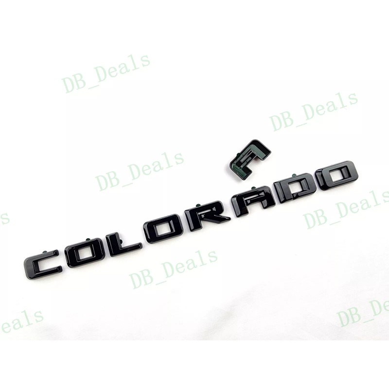 OVERLAY 3PCS Gloss Black Door Rear Colorado Emblems Letters Fit