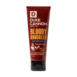 Duke Cannon Bloody Knuckles Hand Repair Balm - 3 oz Travel Tube | Unscented Moisturizing Hand Cream | Non-Greasy Lanolin Formula for Dry, Cracked Hands