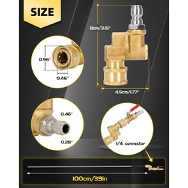 kalageen 39'' Portable Pressure Radiator Cleaning Wand -4500 PSI Radiator Flush and Cleaner Tool, Quick Cleaning for Cars, Trucks, RVs & Household Radiators High-Pressure Radiator Flush Tool