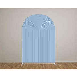 KONPON Light Blue Ripples Arched Frame Fabric Cover for Birthday Partied Double-Sided Stretchy Chiara Backdrops Arched Wall Stands Covers Arch Backdrop Cover 4x7ft
