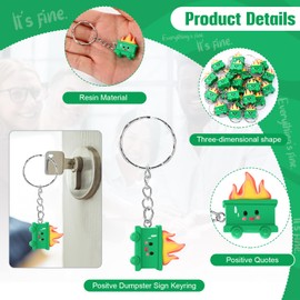 Sureio 24 Pcs Resin Dumpster Trash Keychain Inspirational Appreciation Gifts Emotional Support Keychain for Coworker Staff(Green,Classic)
