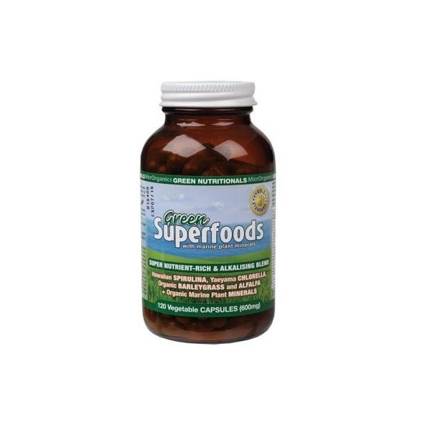 GREEN NUTRITIONALS Organic Green Superfoods 120 VegeCaps (600mg)