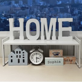 Urhomey plus Expandable Cabinet Shelf Organizer 16-26" L Stackable Kitchen Counter Shelf Rack Stand Sink Riser Countertop Storage White (Normal 7.9”D)