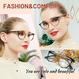 OCCI CHIARI Small Round Reading Glasses Women Stylish Readers for Petite Face(Brown 3.5x) 1.0 1.25 1.5 1.75 2.0 2.25 2.5 2.75 3.0 3.5 4.0 5.0 6.0