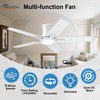 POCHFAN 42 Inch White Ceiling Fans with Lights and Remote,