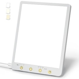 Light Therapy Lamp - 10000 Lux 3 Color Temperature & Wall Mountable, with Memory Function, Touch Control Portable Light Therapy Lamp for Home & Office