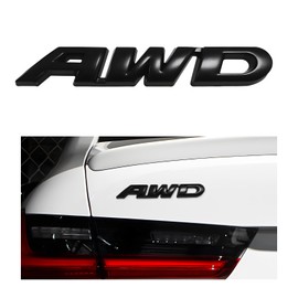 Wevdn AWD Emblem Sticker, 3D Metal Letter Badge Decal for Car Tailgate Side, Non-Fading AWD Emblem Sticker Fit Vehicle Tailgate Side Fenders, Universal Car Accessories (Black)