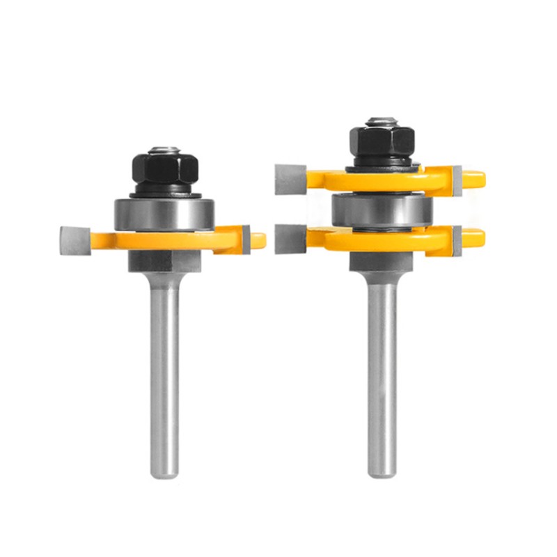 Set of 2PCS Shank Milling Cutter Router Bits Set T-slot