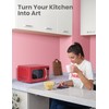 COMFEE' Retro Small Microwave Oven With Compact Size, 9 Preset
