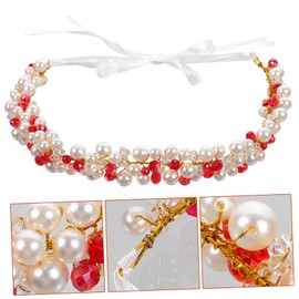 WOONEKY Bridal Pearl Rhinestone Headband Elegant Hair Accessory for Women for Weddings Parties and Special Occasions Lightweight and Comfortable Fit Versatile Design for All Head