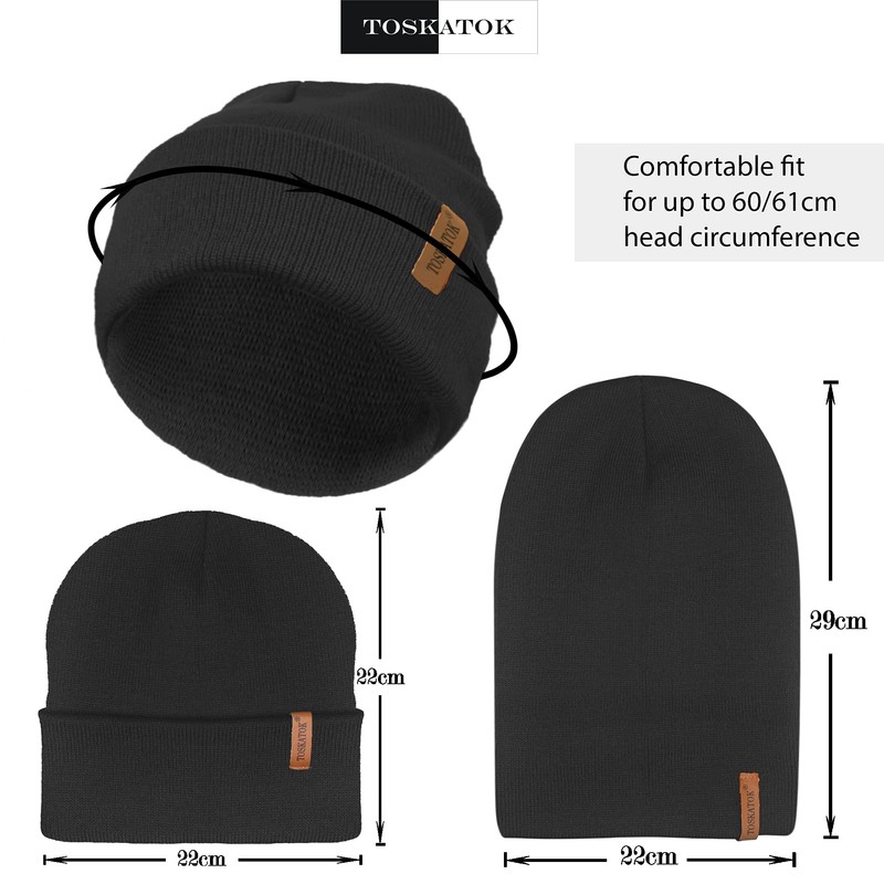 TOSKATOK Unisex Ladies Soft Feel Turn up or Slouch Knit