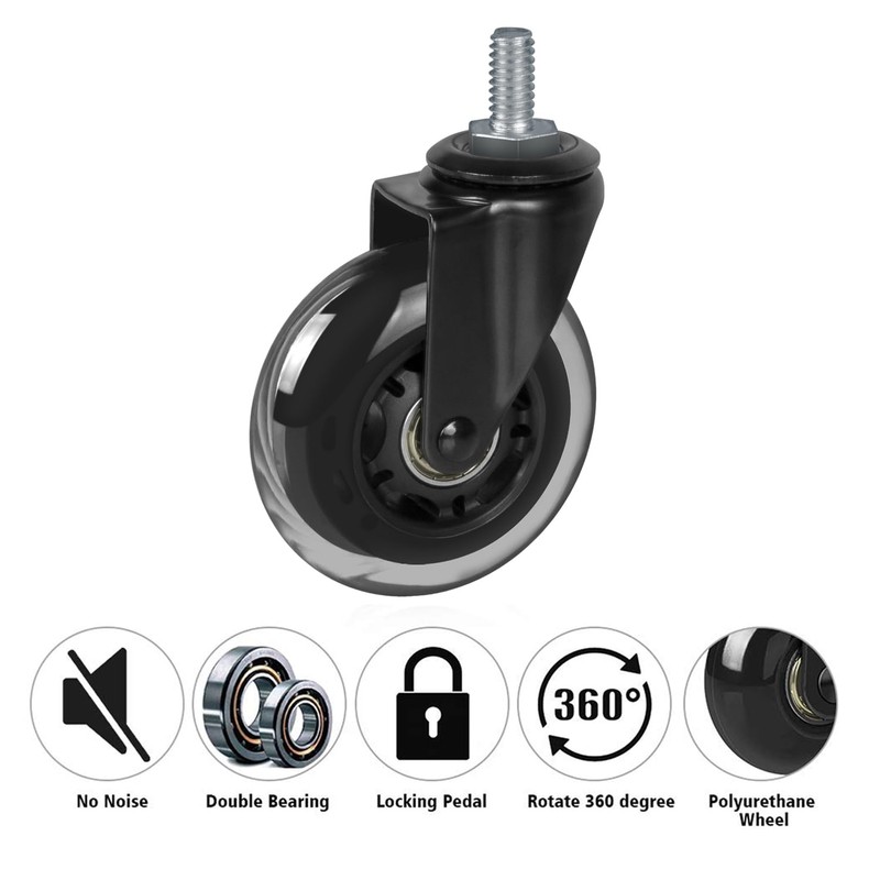 3" Caster Wheels Heavy Duty Set of 4 with M10-25