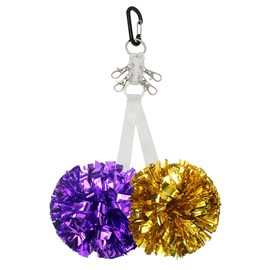 Lovecheer 2PCS Pom Pom Holder for Backpack Cheer Bow Holder Protect Cheerleading Poms Adjustable Ties Cheerleaders Sports Team Club Gifts White