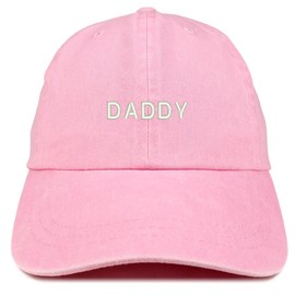 Trendy Apparel Shop Daddy Embroidered Low Profile Washed Cotton Cap - Pink