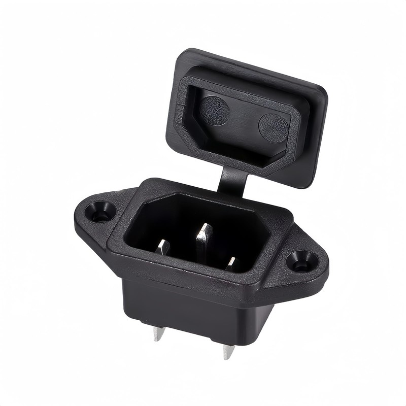 BOXONLY C14 3 Pins Panel Mount Plug Adapter AC 250V