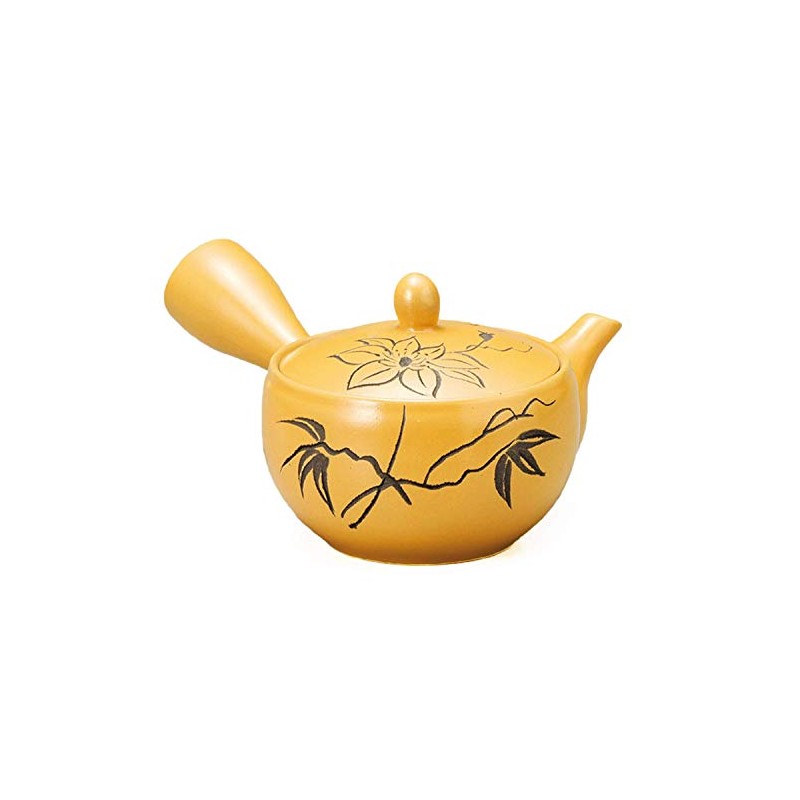 Y940 Teapot, 4.5 fl oz (140 ml), Flower Carving, Yellow