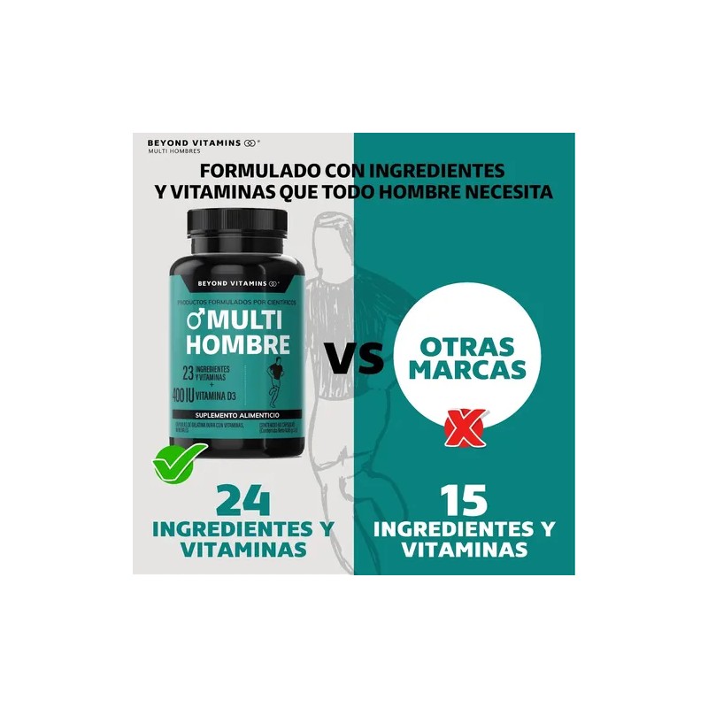 Kit 1 Multivitaminico Hombre + 1 Magnesio Complex Sabor Sin