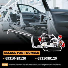 Front Door Lock Latch Right Side Fit for Toyota Hilux Pickup LN85 LN86 1988-1995 Fit for Toyota 4Runner LN105 LN106 1988-1996 Replaces 69310-89120 6931089120 (Passenger Side)