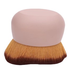 Pongnas brocha autoadhesiva para rostro y cuerpo, brocha de maquillaje ondulada, cabezal grande, aplicación impecable, ideal para viajes (caqui).