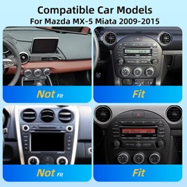 NHOPEEW Aftermarket Radio for Mazda MX-5 Miata 2009-2015: 9 inch Touchscreen Android 15 Radio - DSP/EQ, 5G/WiFi, Wireless Carplay and Android Auto, Mirror Link, FM/RDS Radio, SWC + Backup Camera