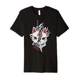 Fox Kitsune Samurai Mask Oni Art Japanese Anime Premium T-Shirt