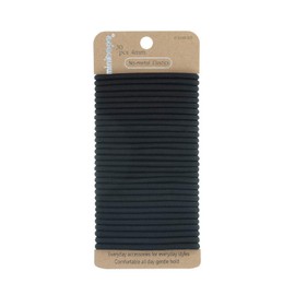 minihope Women's Hair Elastic Thick Tie, Black, 30 Count (Pack of 1), 4MM for Medium Hair.