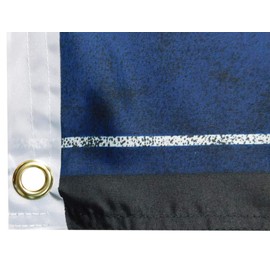 Trade Winds USA Thin Blue Line Police Memorial Badge Law Enforcement Distressed Premium Quality Heavy Duty Fade Resistant 100D Woven Poly Nylon Flag 3x5 3'x5' Banner Grommets