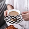 Porlien Checker Pattern 17-Piece Tea Set for 6 with Teapot,
