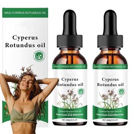 2pcs Cyperus Oil for Removal, Organic Cyperus Rotundus Oil for Reducing Body Growth, Natural Grass Body Removal Care Serum, Nourishing Treatment for All Sensitive Skin Types(60ML/2PACK)