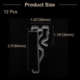 uxcell 12Pcs 2.5 Inch Clear Valance Clips, Hidden Window Blind Valance Retainer Holder for Horizontal Blind Wood or Faux Wood Blinds, Style6