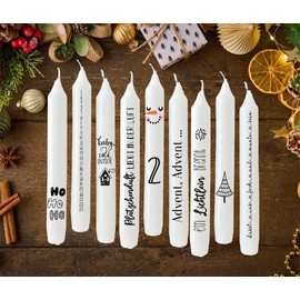 DIN A4 WEIHNACHTEN Tattoofolie - ADVENT - für Kerzen/Keramik