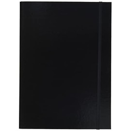 Pagna Basic Colours File Box A4 3 Inner Flaps with Elastic Closure Black