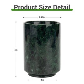Marble Toothbrush Holder & Elegant Multi-Functional Toothbrush Cup, Ideal for Home and Bathroom Organization - Compact Design: 4 Inches Height, 2.75 Inches Diameter