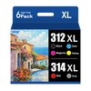 312XL 314XL High Yield Ink Cartridge Replacement for 312XL 314XL