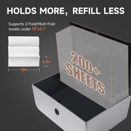 anydry 200-Sheet Wall-Mounted Paper Towel Dispenser, Fits Multi-Fold Towels up to 10x3.1 Inches, Perfect for Home & Business (Silver)